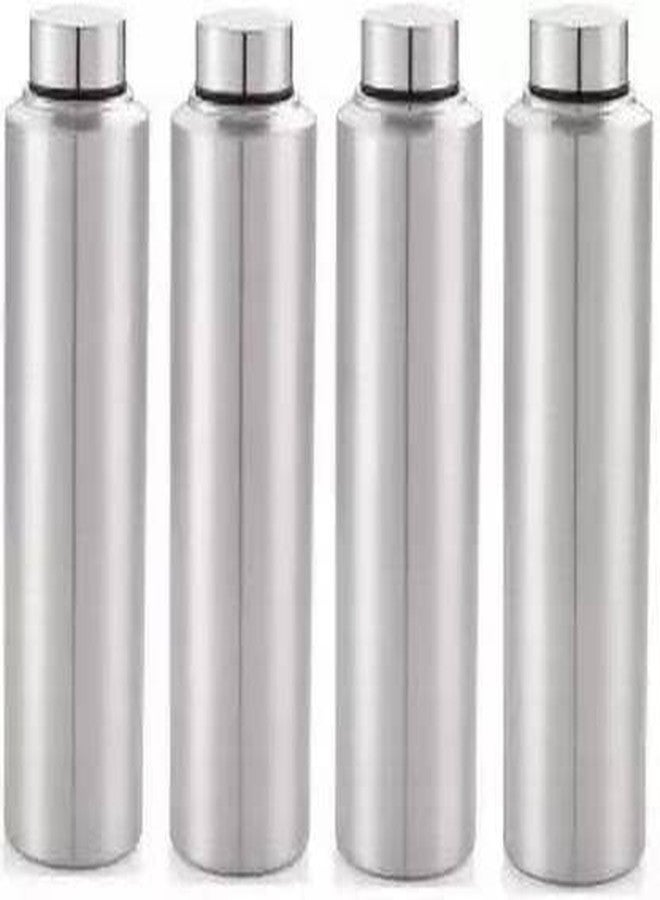 STEEPLE Stainless Steel Water Bottle 1000 ML Fridge Bottle Refrigerator Bottle (Pack of 4 Silver) 1 Litre - Image 2